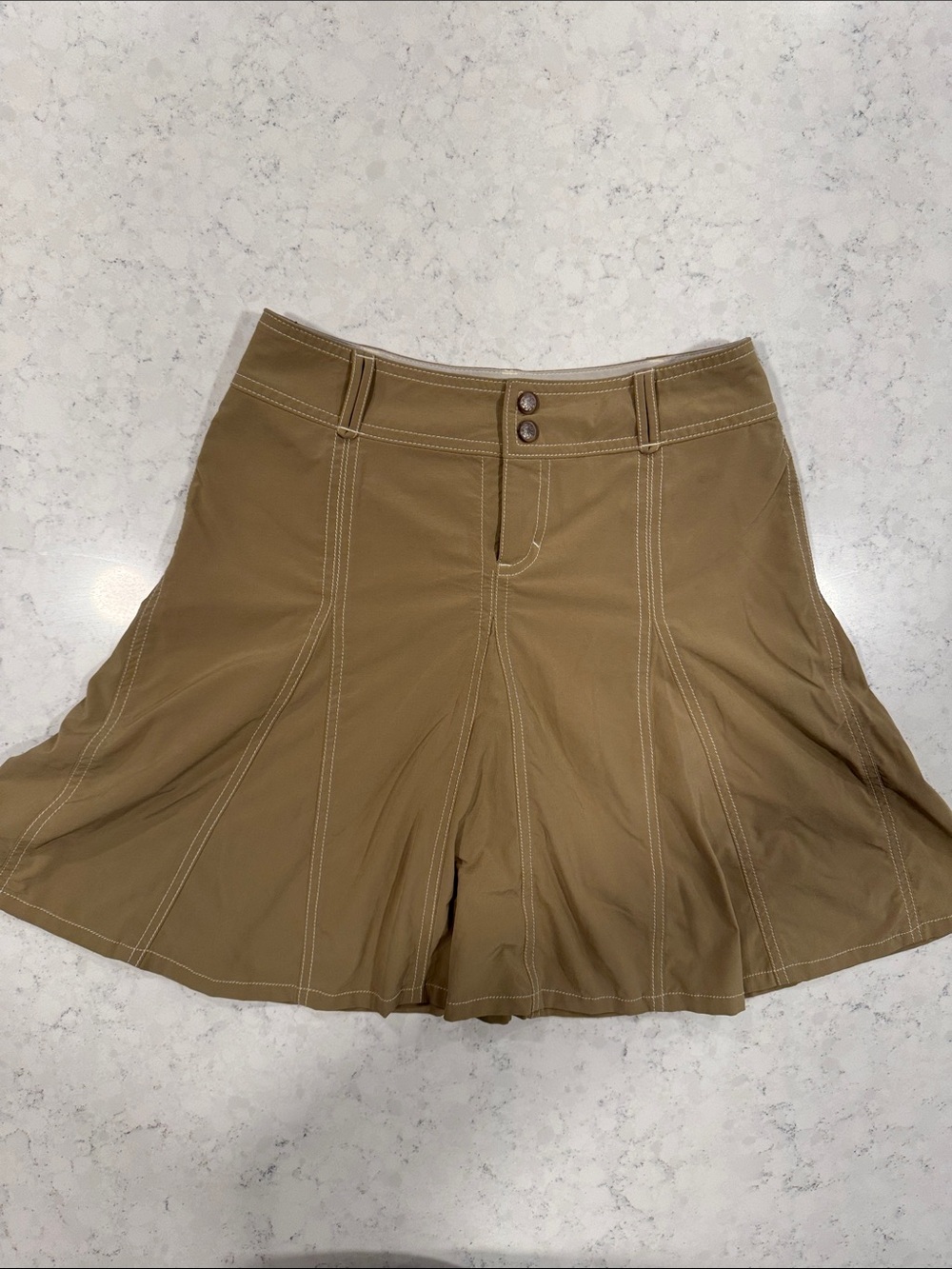 Athleta Whatever Skort Skirt with Shorts Underneath Tan Beige Women's 2 Small